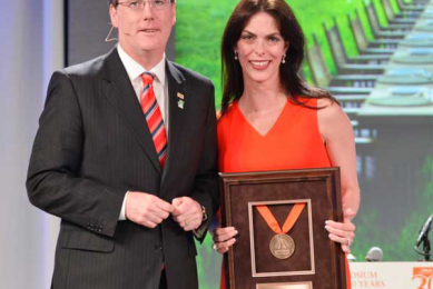 Aidan connelly and Dr Julie Borlaug Larson