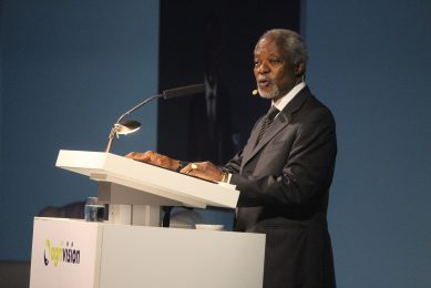 Kofi Annan during his speech at AgriVision 2017. Photo: Vincent ter Beek