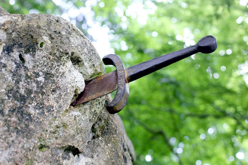 Legendary King Arthur used to go to battle with his sword Excalibur, which only he could draw from a rock. Photo: Shutterstock