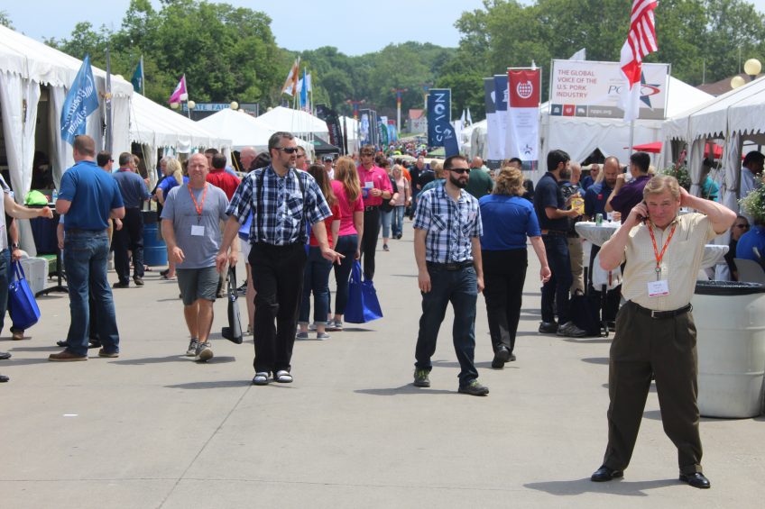 Snapshot of the hospitality tents at the 2018 edition of World Pork Expo. Photo: Vincent ter Beek