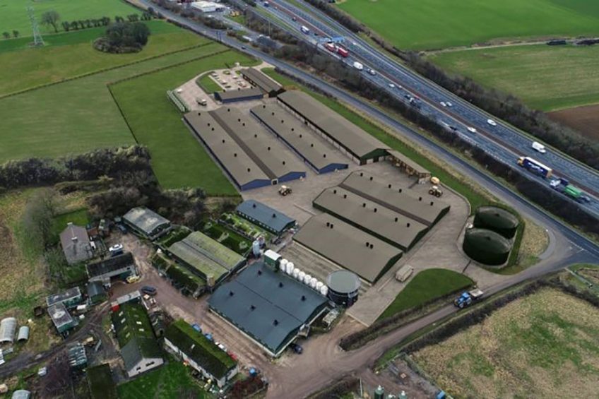 Aerial view of the National Pig Centre. Photo: University of Leeds