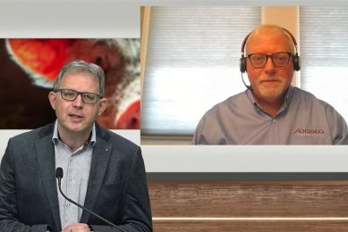 Dr Mark Giesemann (right) directly connected to the studio. - Photo: Company Webcast