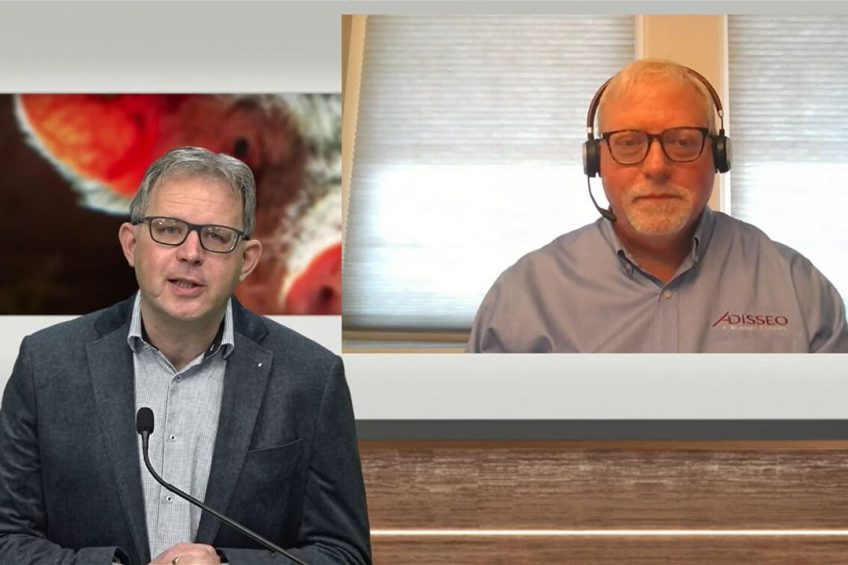 Dr Mark Giesemann (right) directly connected to the studio. - Photo: Company Webcast