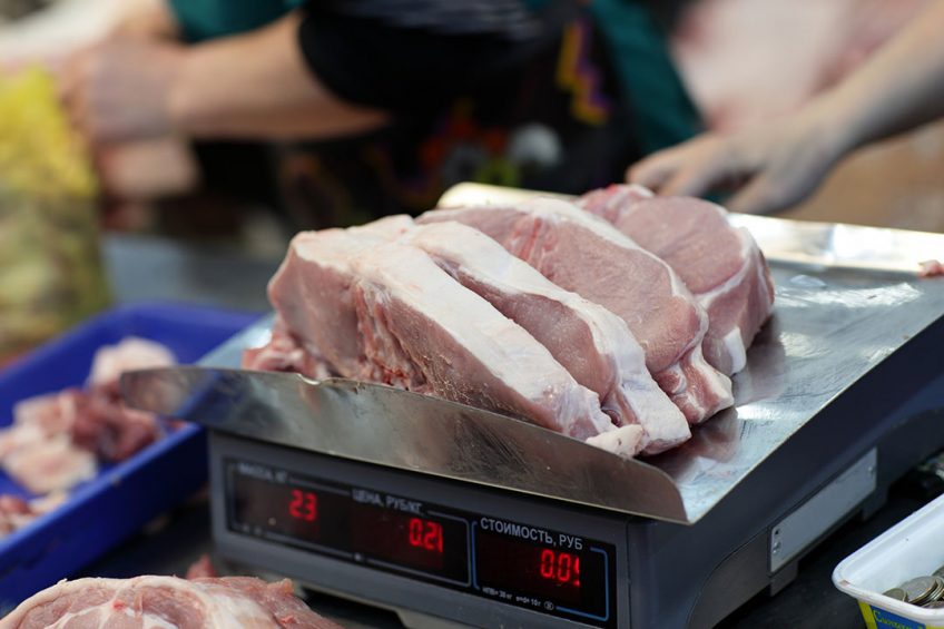 Pork for sale in Russia. Photo: Dreamstime