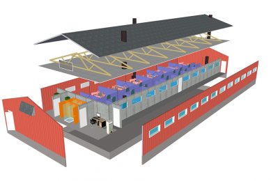 Illustration of the finishing building with all components highlighted. - Illustration: IFIP