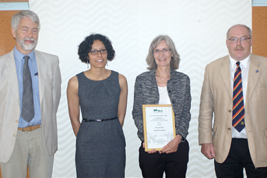 People in the group are (left to right) Dr Robert Hubrecht, HSA chief executive, Jade Spence, HSA technical officer, Susanne Støier DMRI and Charles Mason, HSA technical director.