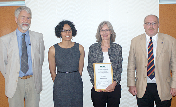 People in the group are (left to right) Dr Robert Hubrecht, HSA chief executive, Jade Spence, HSA technical officer, Susanne Støier DMRI and Charles Mason, HSA technical director.