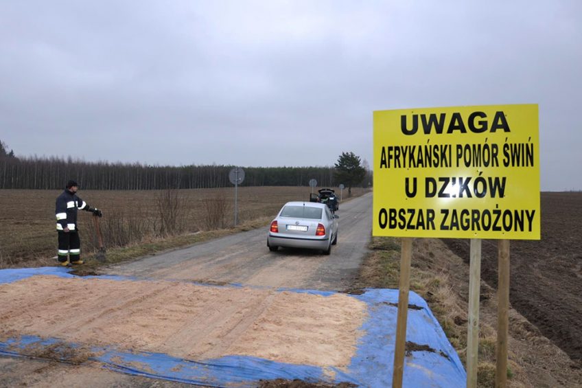 A sign warning about ASF in Eastern Poland. - Photo: Iwona Markowska-Daniel