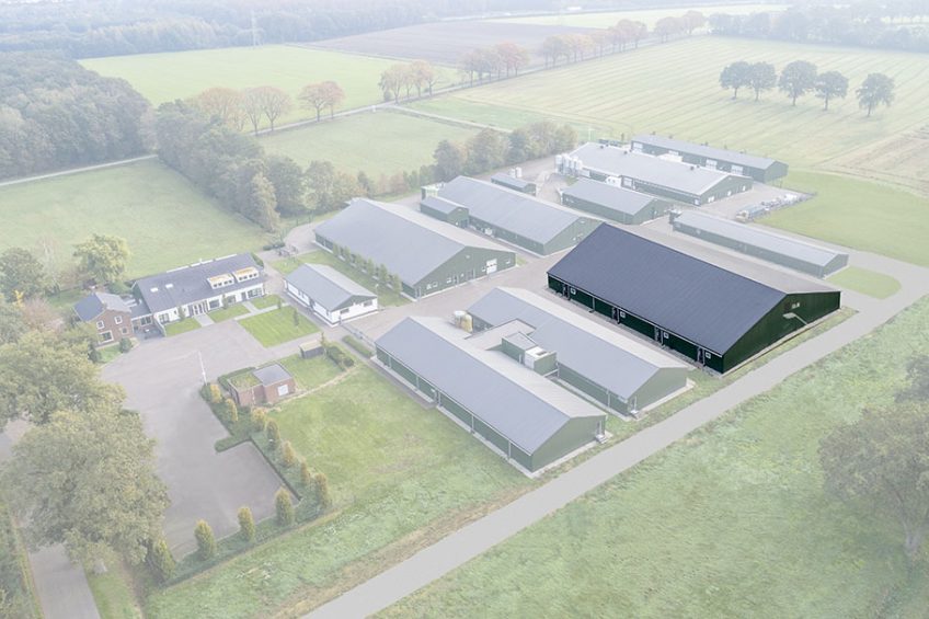 Aerial view of the Swine Research Centre, where the new unit is highlighted. - Photo: Trouw Nutrition