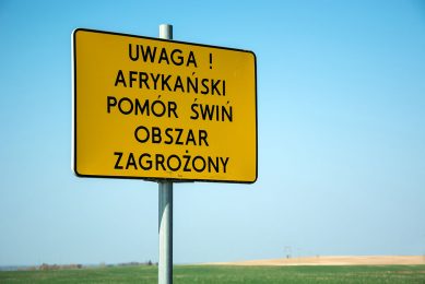 Polish warning sign to remind the people ASF is in the area. Photo: Shutterstock