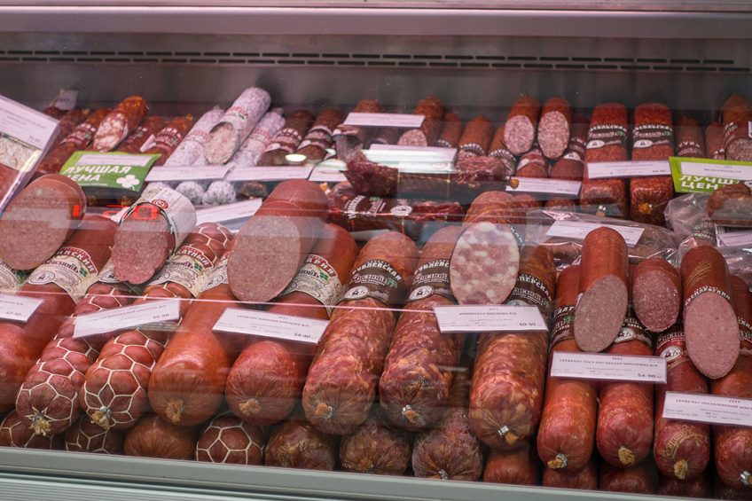 Sausages in a Russian supermarket. Some pieces of pig meat sold in Russia might have had the ASF genome. The virus does not affect humans. Photo: 123RF