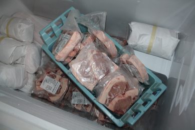 Pig products, illegally brought into Moldova from Ukraine are found from time to time in trucks. The picture shows legal cuts of pork, not taken into Moldova. Photo: Vincent ter Beek