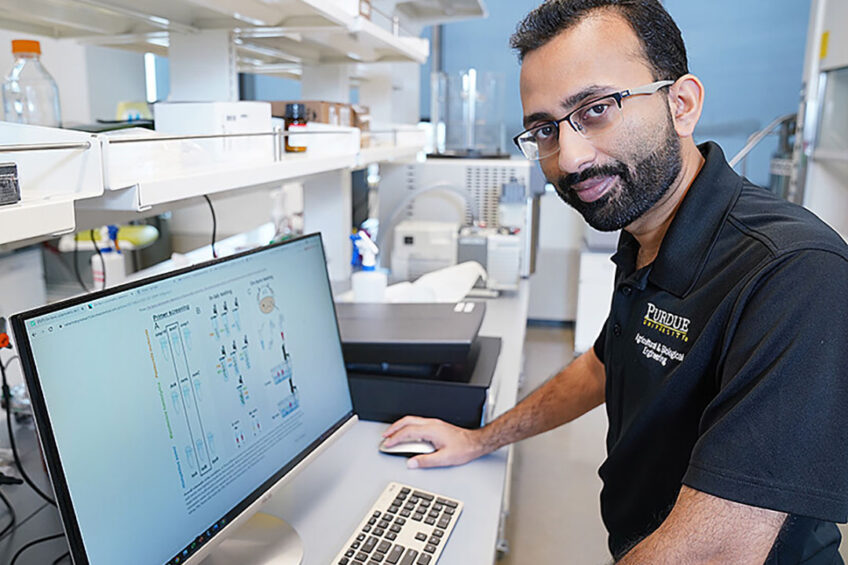 Mohit Verma, professor of agricultural and biological engineering in Purdue University’s College of Agriculture, in his lab. - Photo: Purdue University