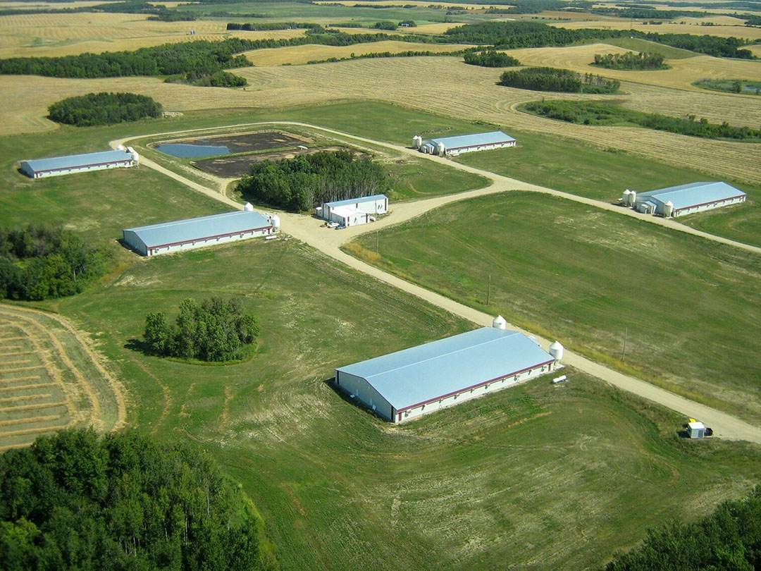 Areal view of the Préjet finisher site at Porcherie Notre Dame.
