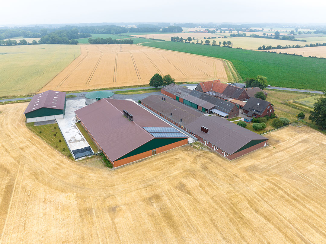 Arnemann farm seen from the sky.