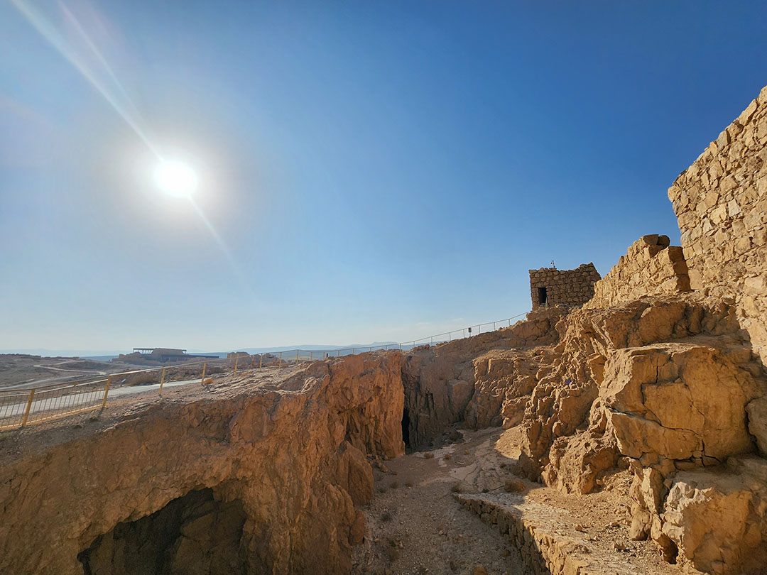 {Temperatures atop of the Masada ruins can run up to a sizzling 50 degrees in summer. Photo: Saowanee ter Beek
